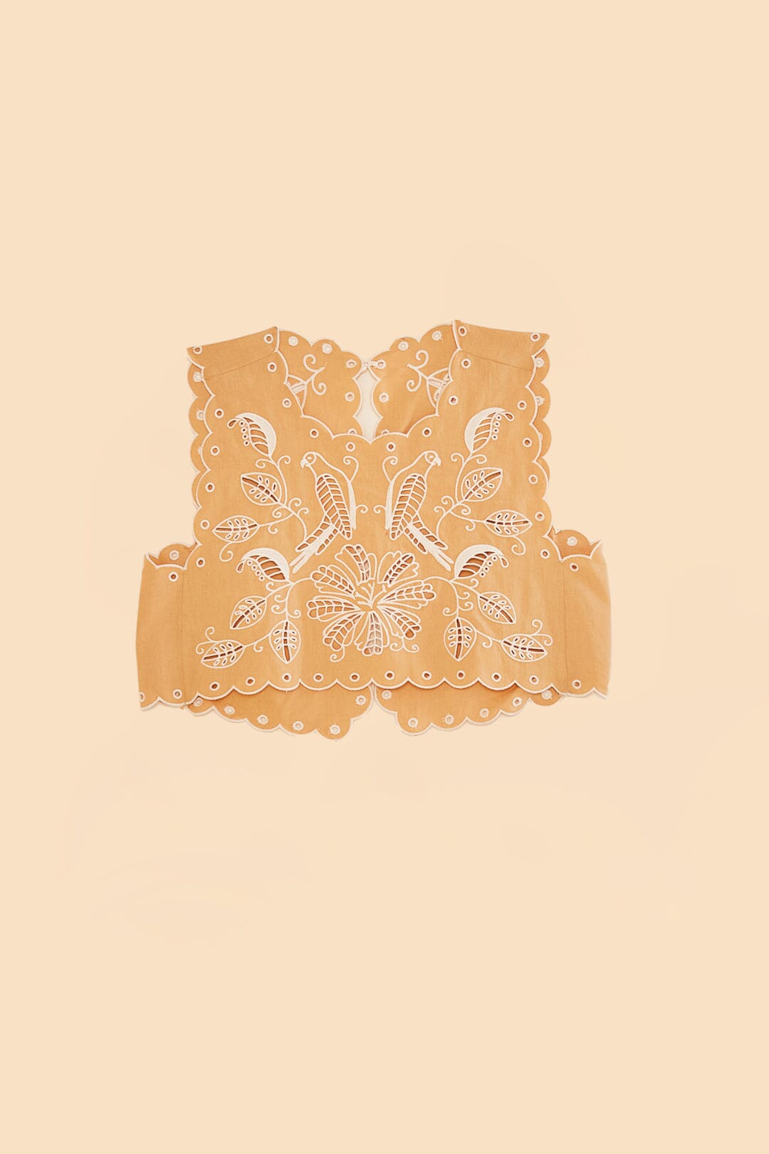 Sand Richelieu Sleeveless Crop Top