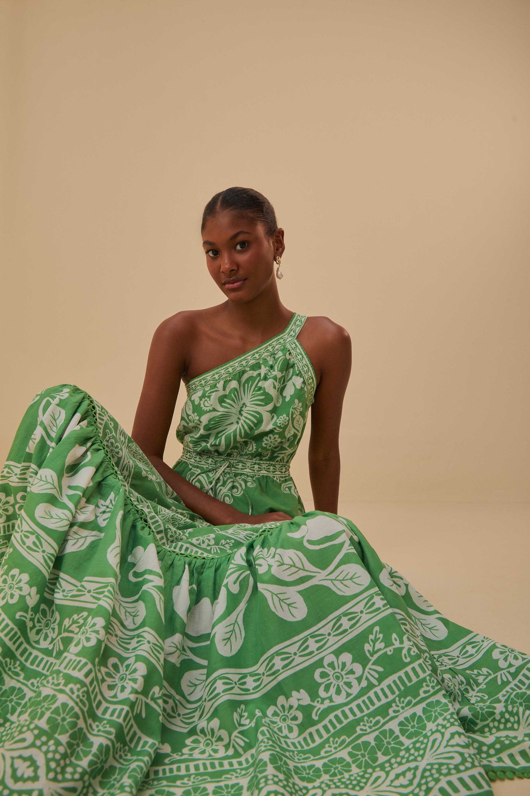 Green Sweet Garden Maxi Dress