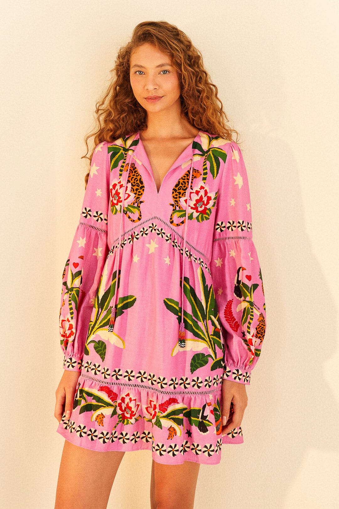 Pink Leopard Forest Mini Dress
