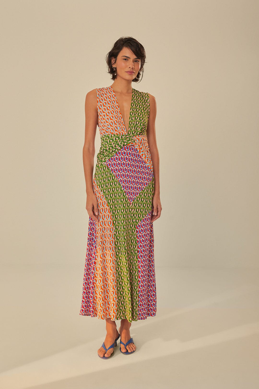 Mixed Cashew Knot Maxi Dress