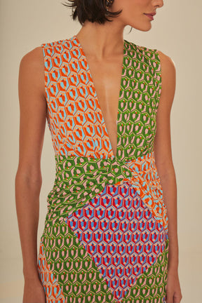 Mixed Cashew Knot Maxi Dress
