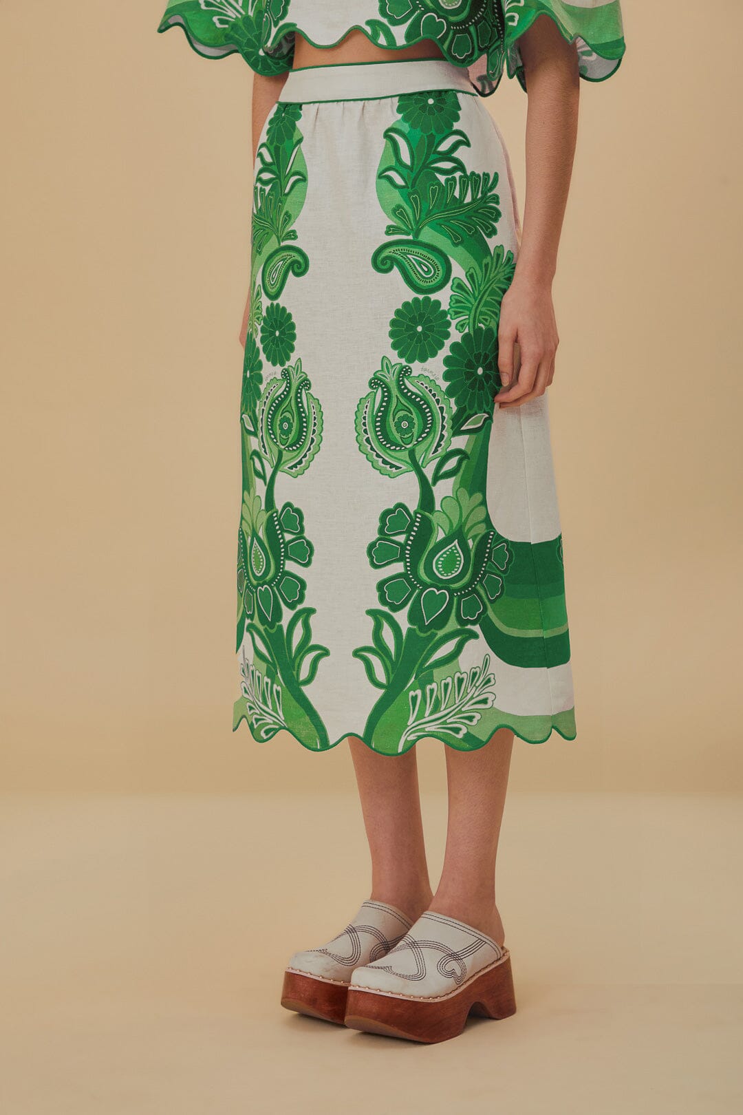 Green Color Festival Euroflax™ Midi Skirt