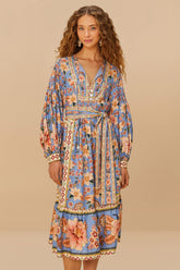 Blue Superbloom Tapestry Euroflax™Midi Dress