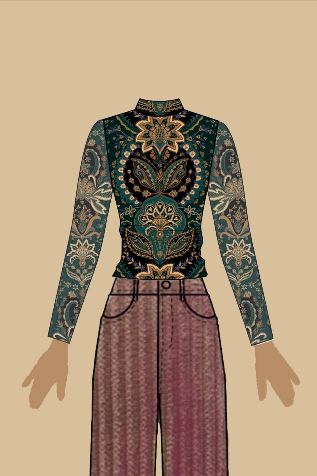 Black Jaipur Tulle Blouse